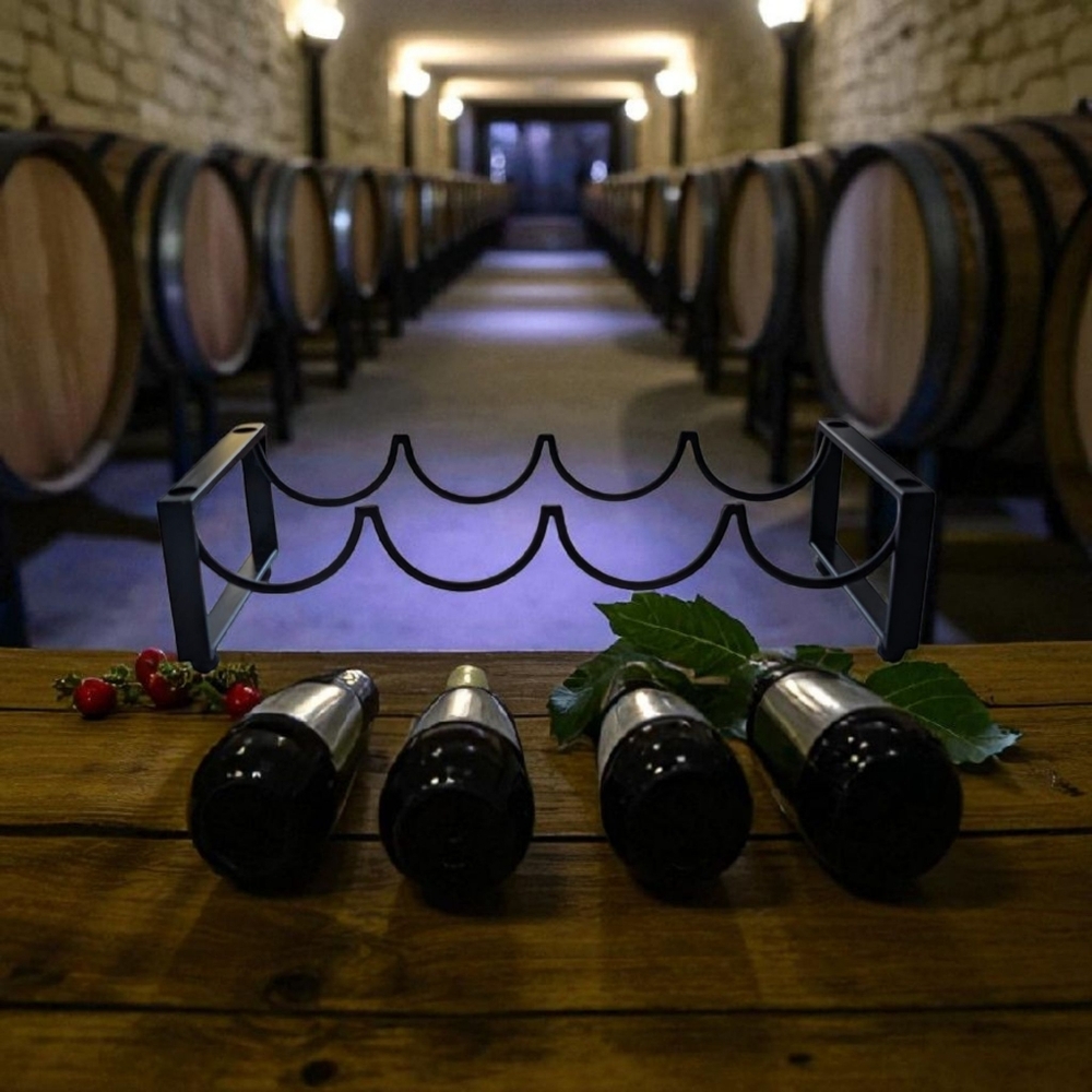Modern 4 bottle Black Metal Wine Rack